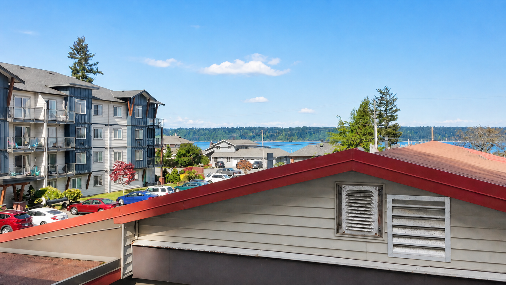 Ocean view from primary bedroom window